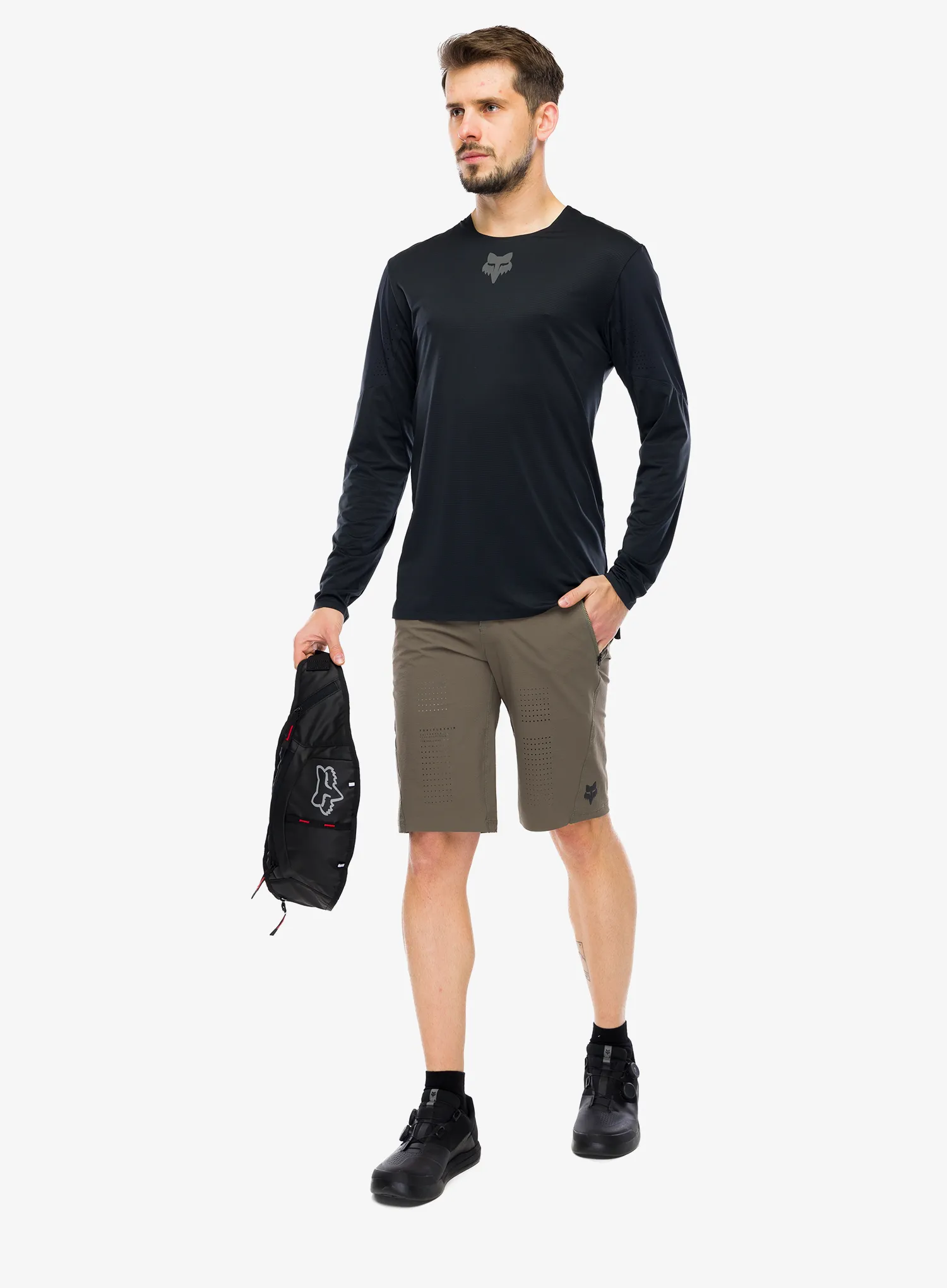 Kolesarska jopa Fox Flexair LS Jersey - black