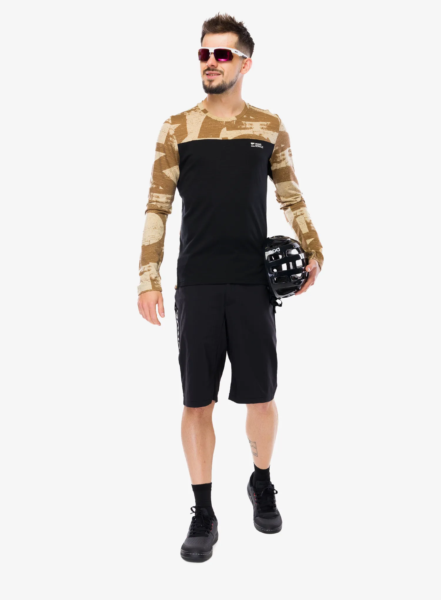 Kolesarska jopa Mons Royale Diversion Merino Bike Jersey Long Sleeve - mr grunge/black