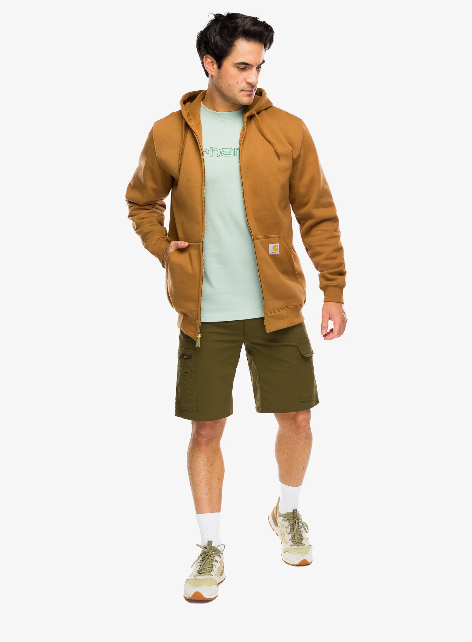 Jopica na zadrgo Carhartt Marquette Full-Zip Sweatshirt - carhartt brown