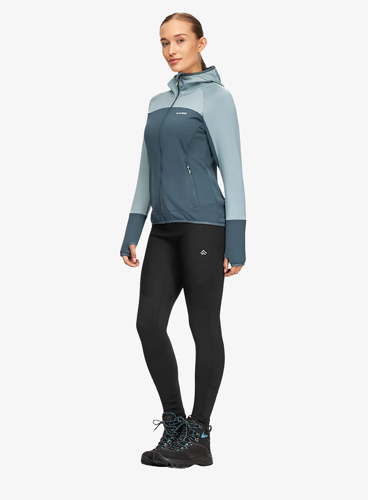 Ženska jopica z zadrgo Alpinus UBA - dark sage green