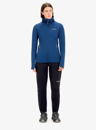 Ženska jopica z zadrgo Berghaus Kinetic Powerstretch Hoody Af - hale navy