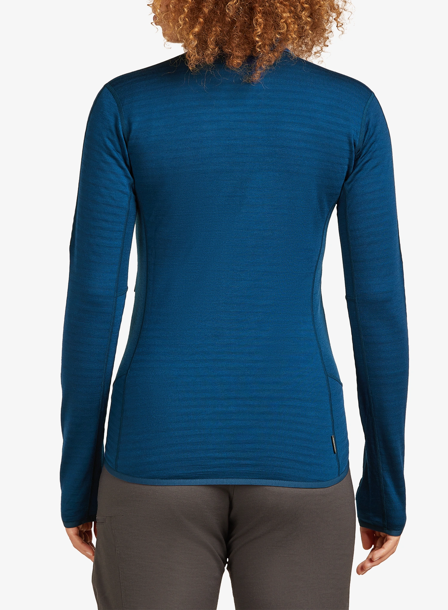 Ženska jopica z zadrgo Icebreaker Merino Blend 300 RealFleece Descender LS Zip - atlantis