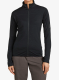 Ženska jopica z zadrgo Icebreaker Merino Blend 300 RealFleece Descender LS Zip - black