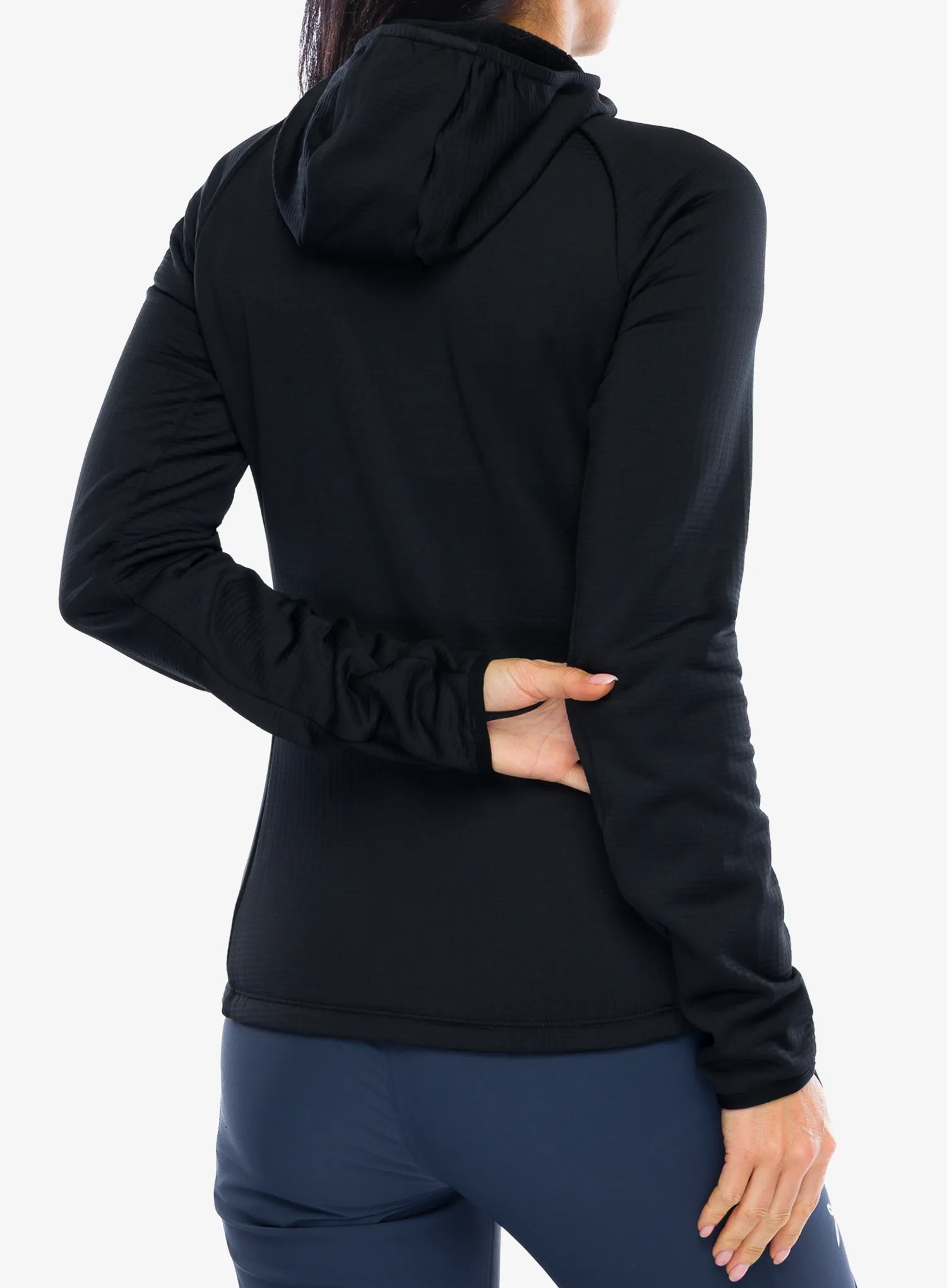 Ženska jopica z zadrgo Montura Fadis Grid Hooded Maglia - black/black