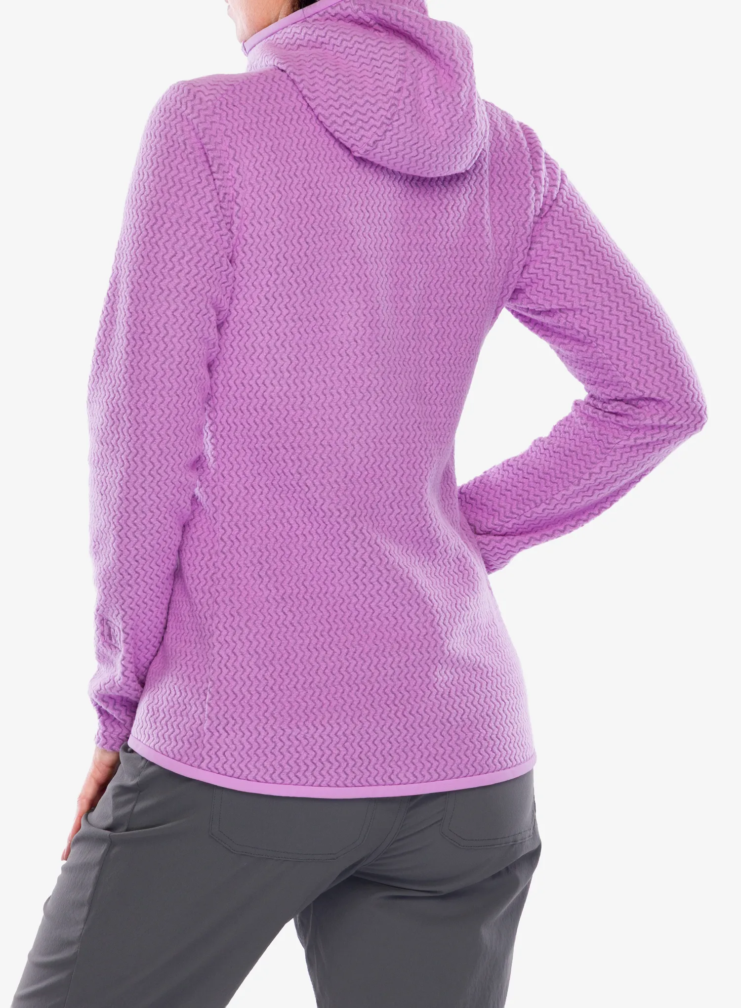 Ženska jopica z zadrgo Patagonia R1 Air Full-Zip Hoody - brisk purple