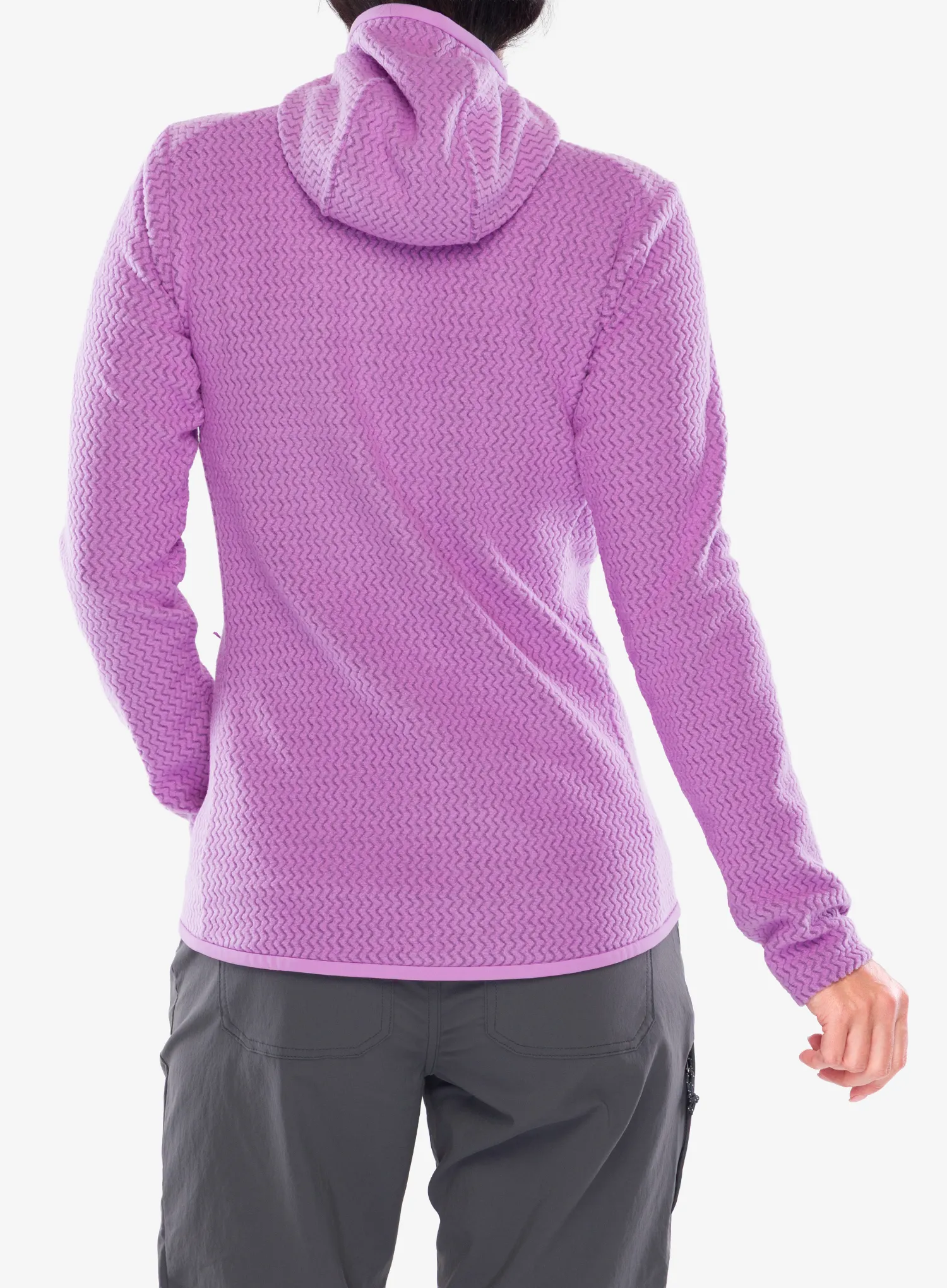 Ženska jopica z zadrgo Patagonia R1 Air Full-Zip Hoody - brisk purple