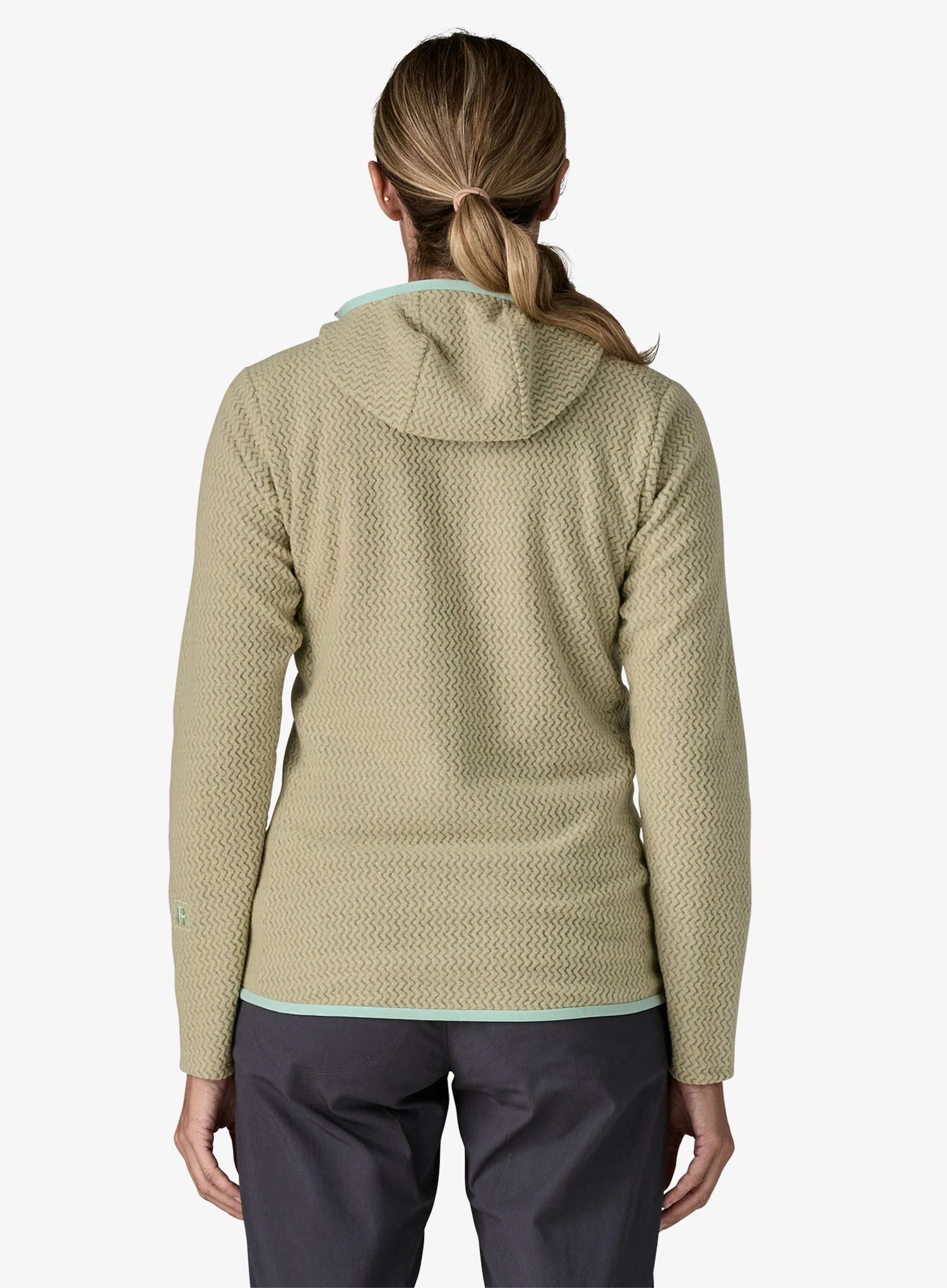 Ženska jopica z zadrgo Patagonia R1 Air Full-Zip Hoody - weathered stone