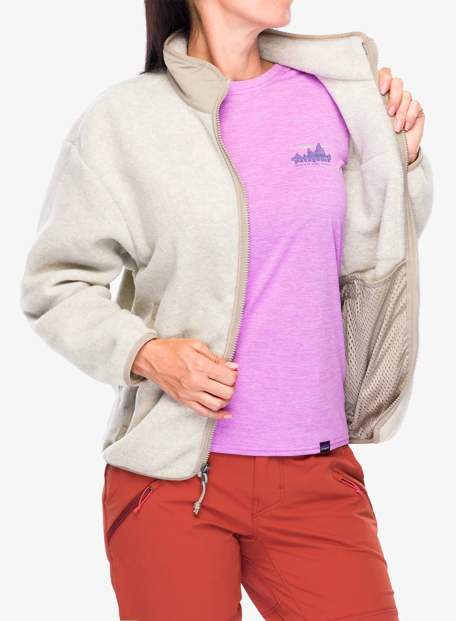 Ženska jopica z zadrgo Patagonia Synch Jkt - oatmeal heather/seabird grey