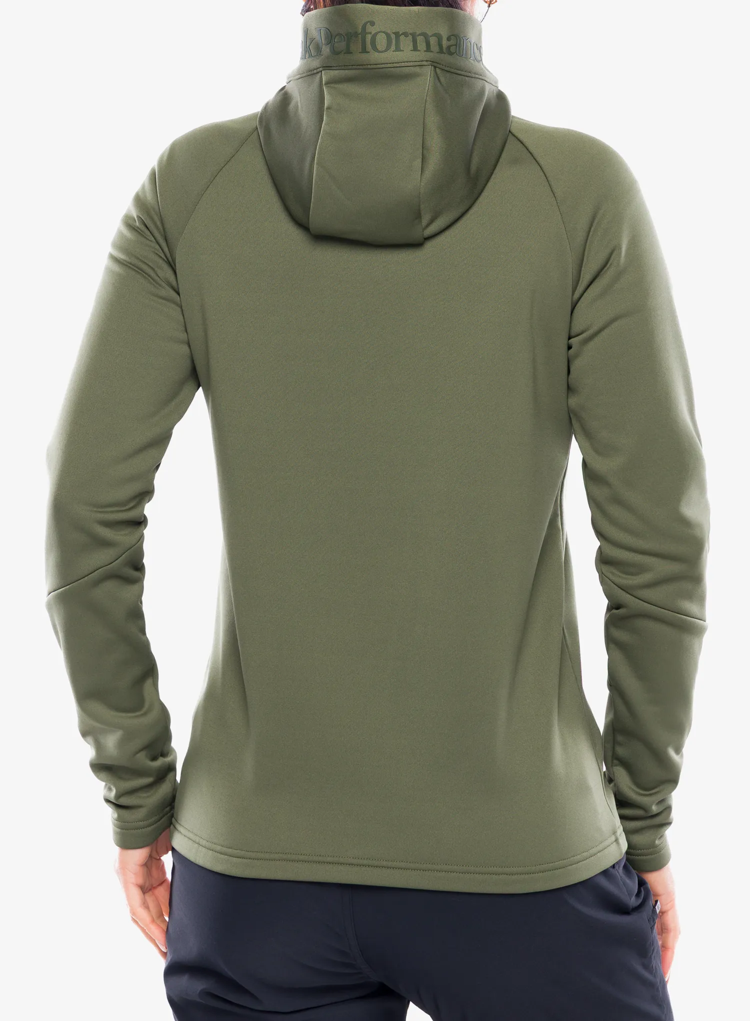 Ženska jopica z zadrgo Peak Performance Rider Essentials Zip Hood - pine needle/pine needle