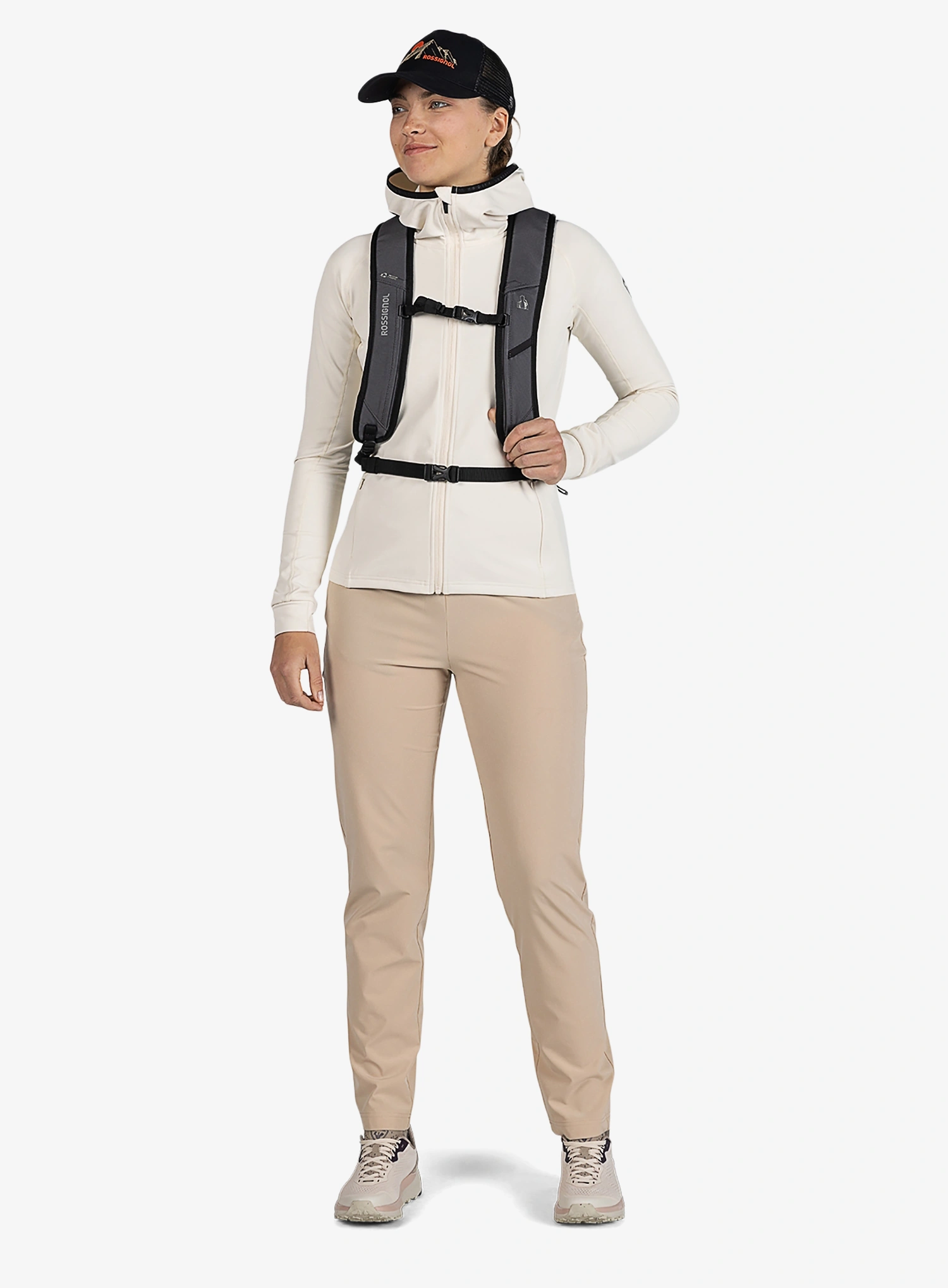 Ženska jopica z zadrgo Rossignol Mid Layer Thin Full-Zip - whitecap sand