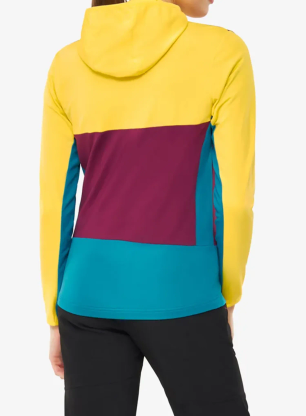 Ženska jopica z zadrgo Viking Tacoma Hoodie - yellow/fuchsia