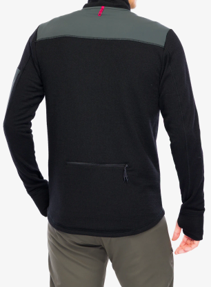 Jopica na zadrgo Dovre Outlayer Fleece Wool Zip - black