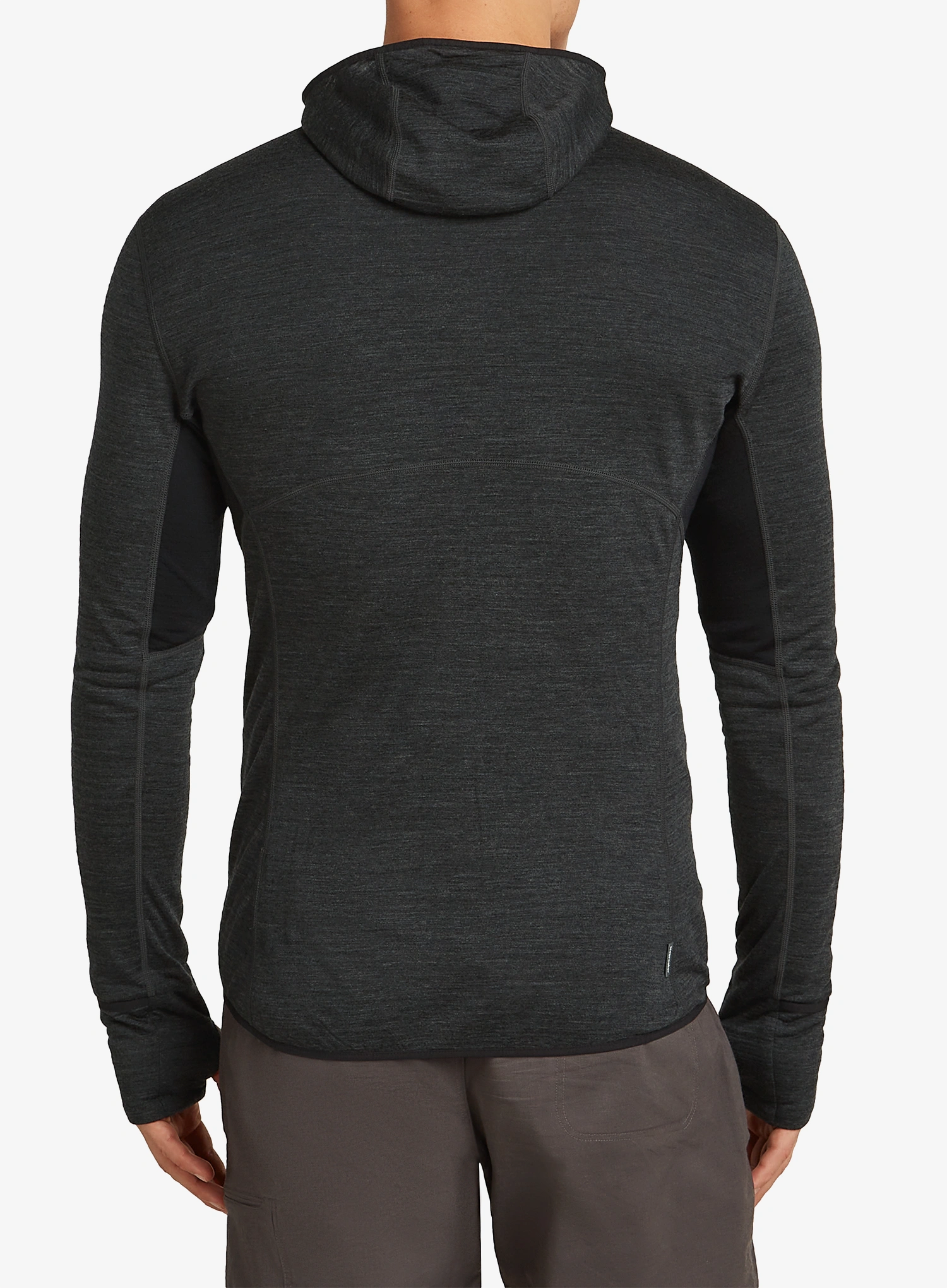 Jopica na zadrgo Icebreaker Merino 200 Realfleece Descender LS Zip Hoodie - jet hthr/black/cb