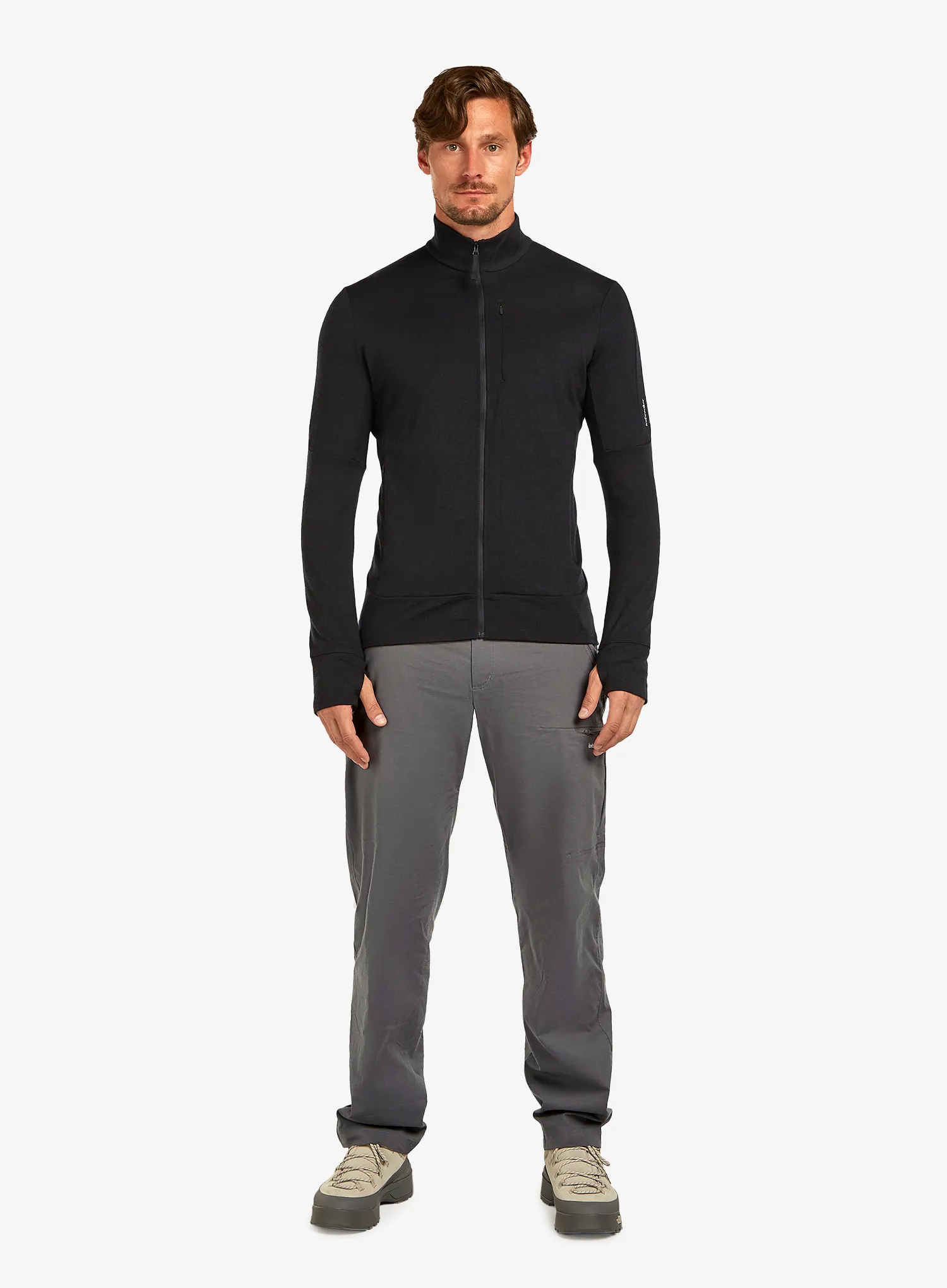 Jopica na zadrgo Icebreaker Merino 260 Quantum IV LS Zip - black