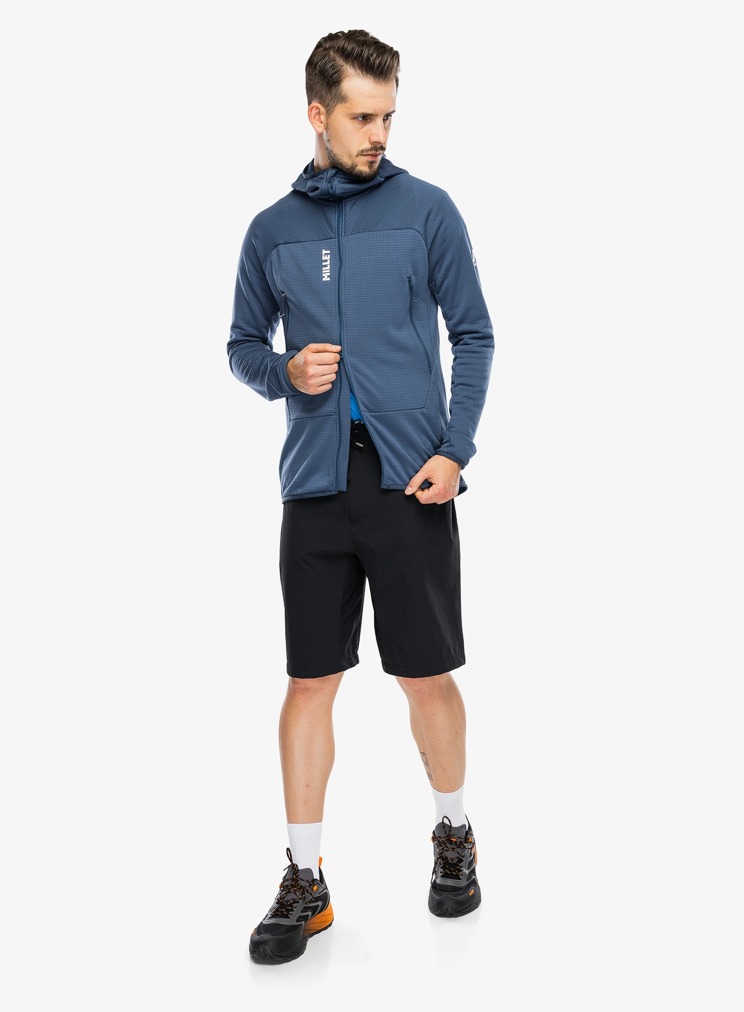 Jopica na zadrgo Millet Fusion Grid Hoodie - dark denim
