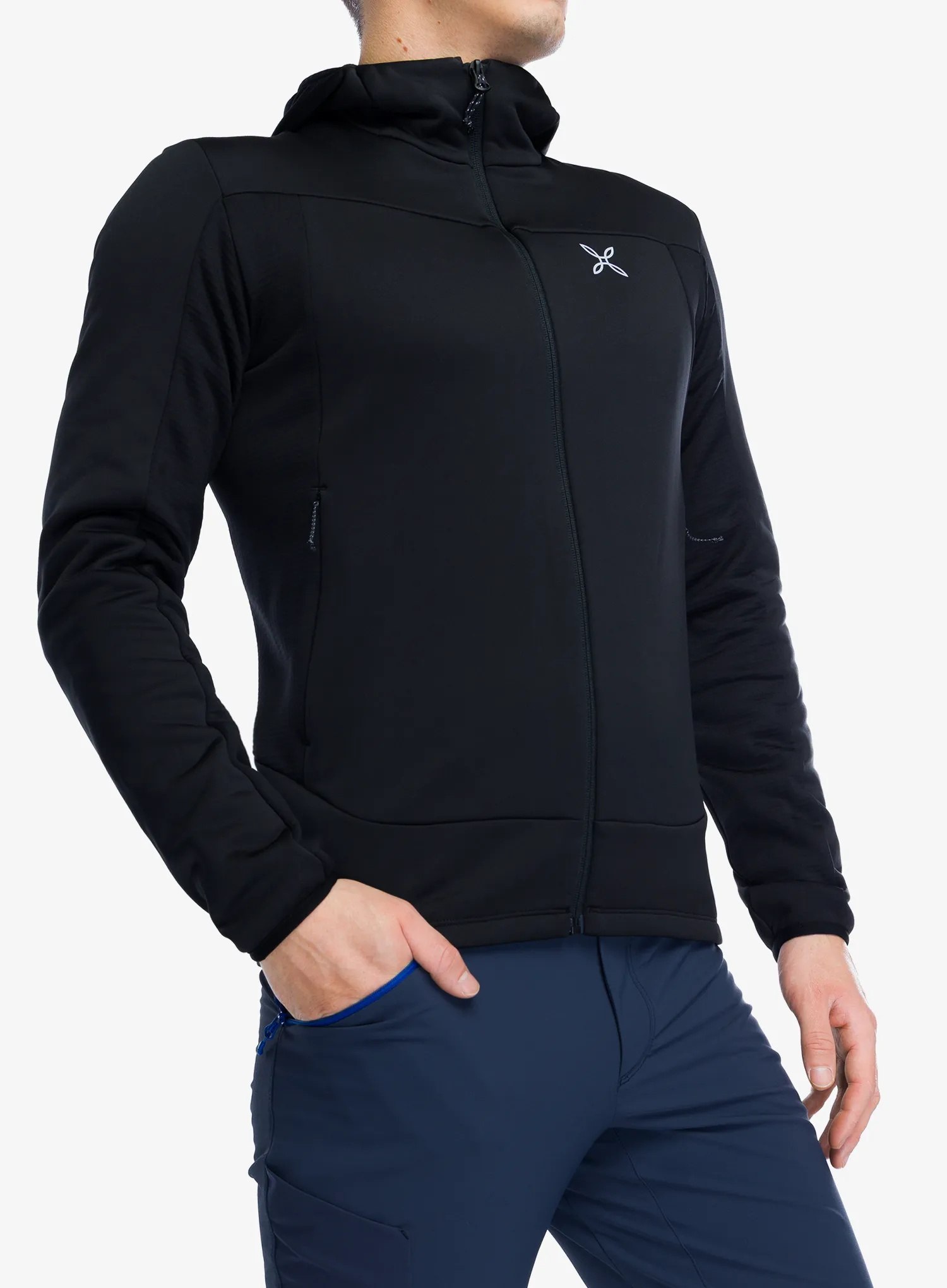 Jopica na zadrgo Montura Pulse Hooded Maglia - black