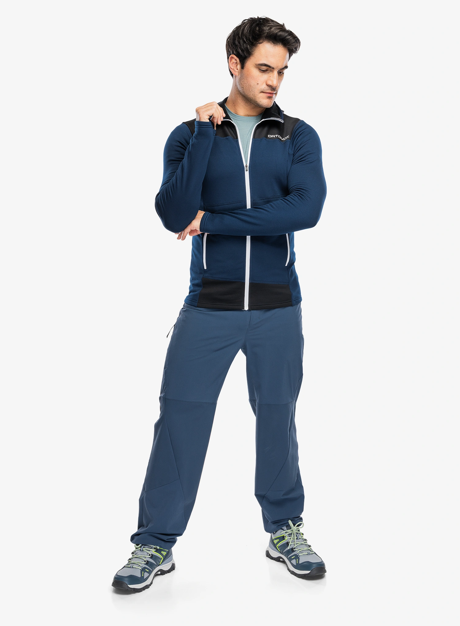 Jopica na zadrgo Ortovox Fleece Light Hoody - deep ocean