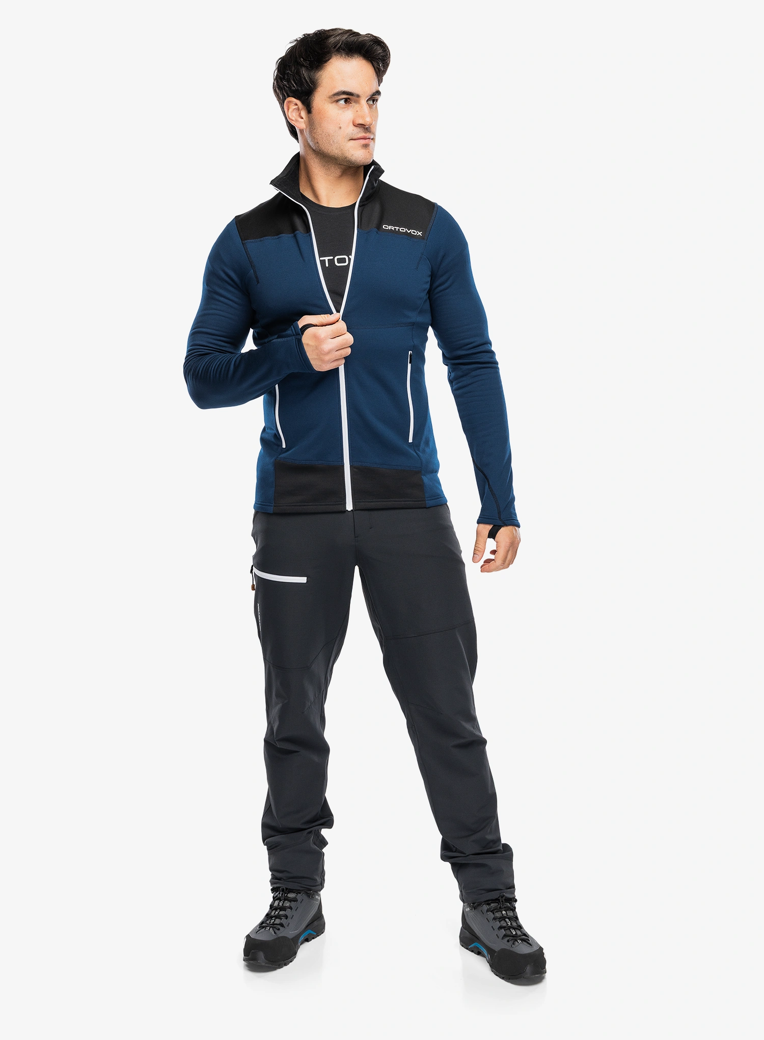 Jopica na zadrgo Ortovox Fleece Light Jacket - deep ocean