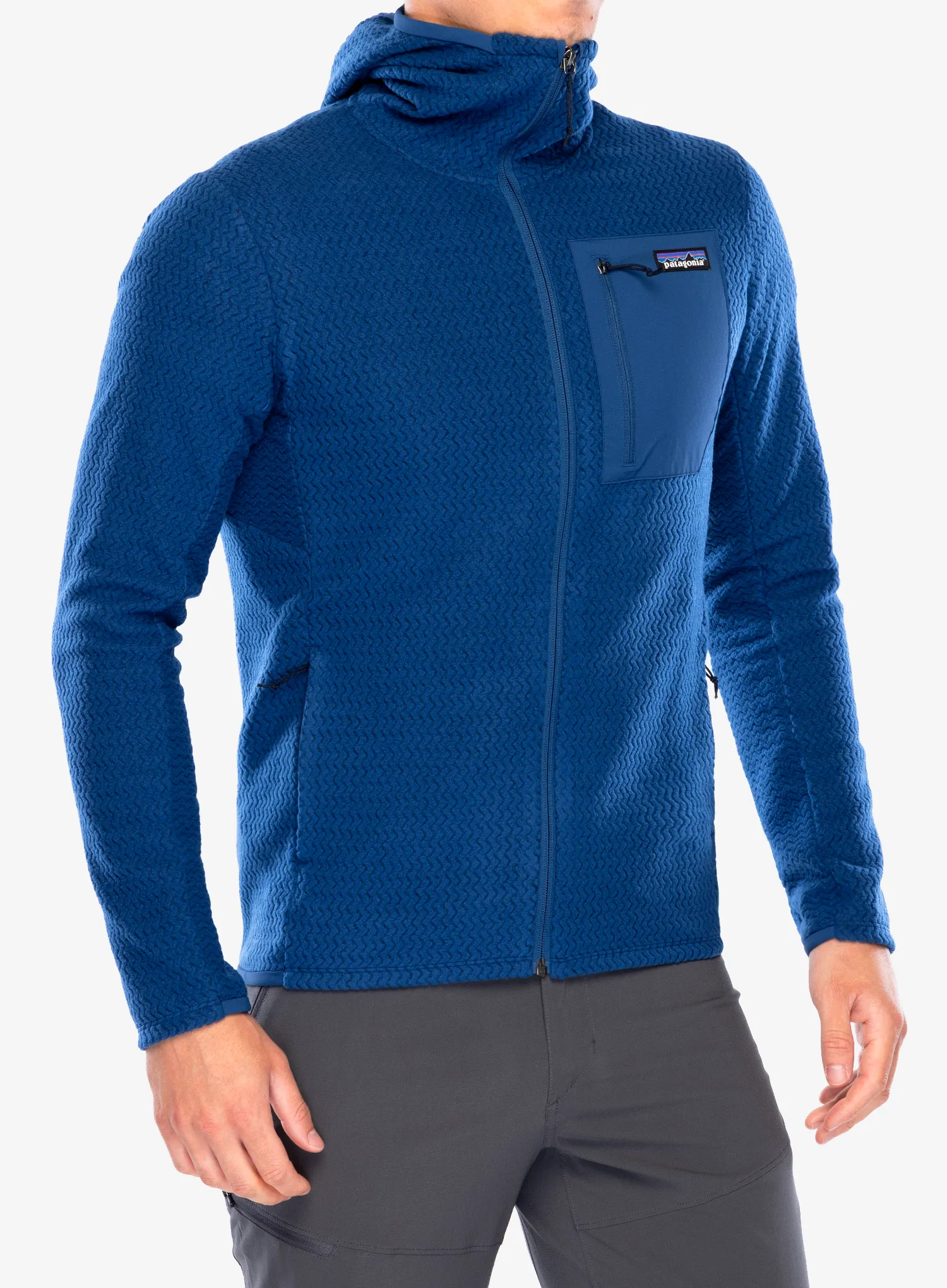 Jopica na zadrgo Patagonia R1 Air Full-Zip Hoody - clement blue