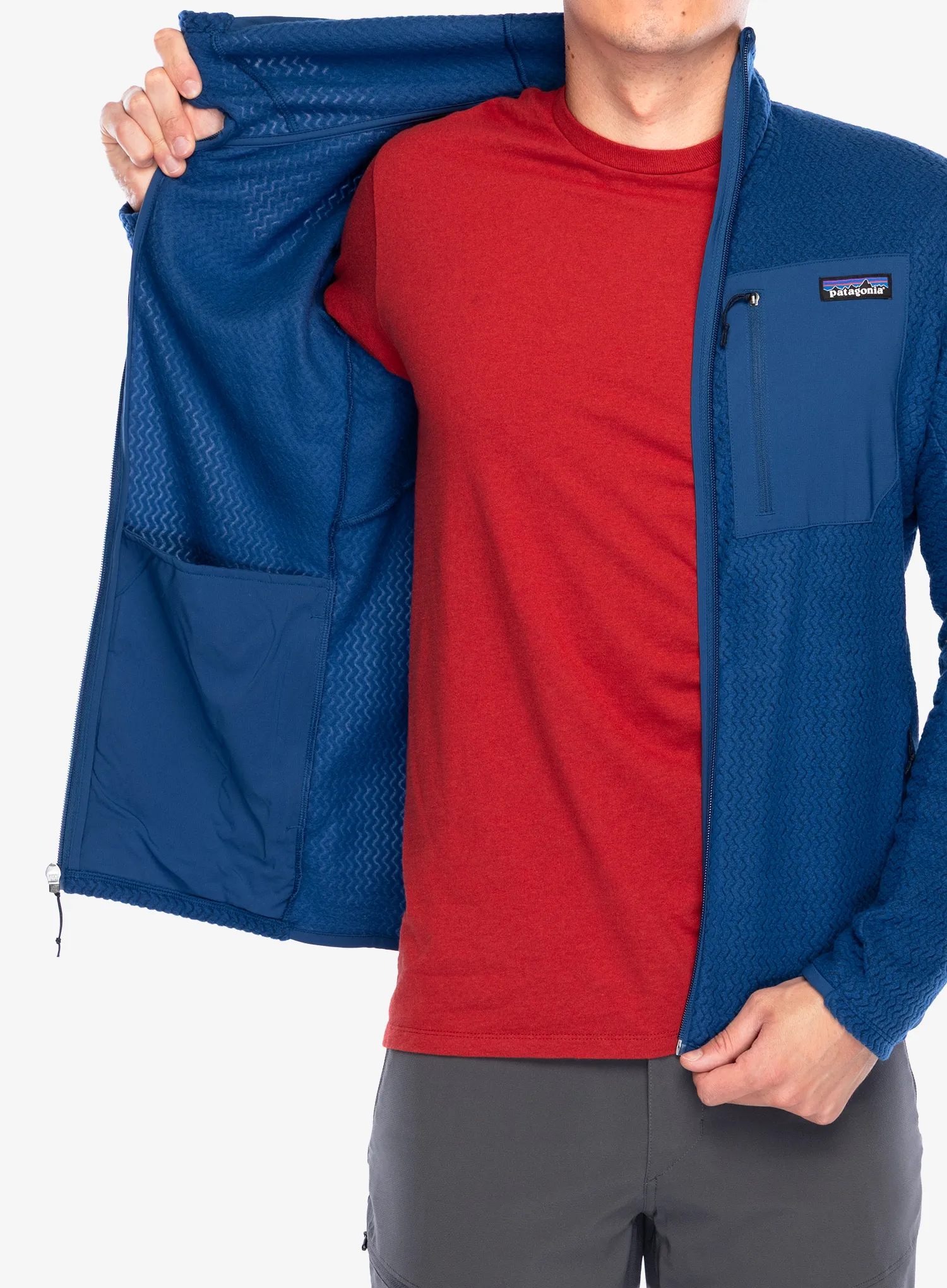 Jopica na zadrgo Patagonia R1 Air Full-Zip Hoody - clement blue