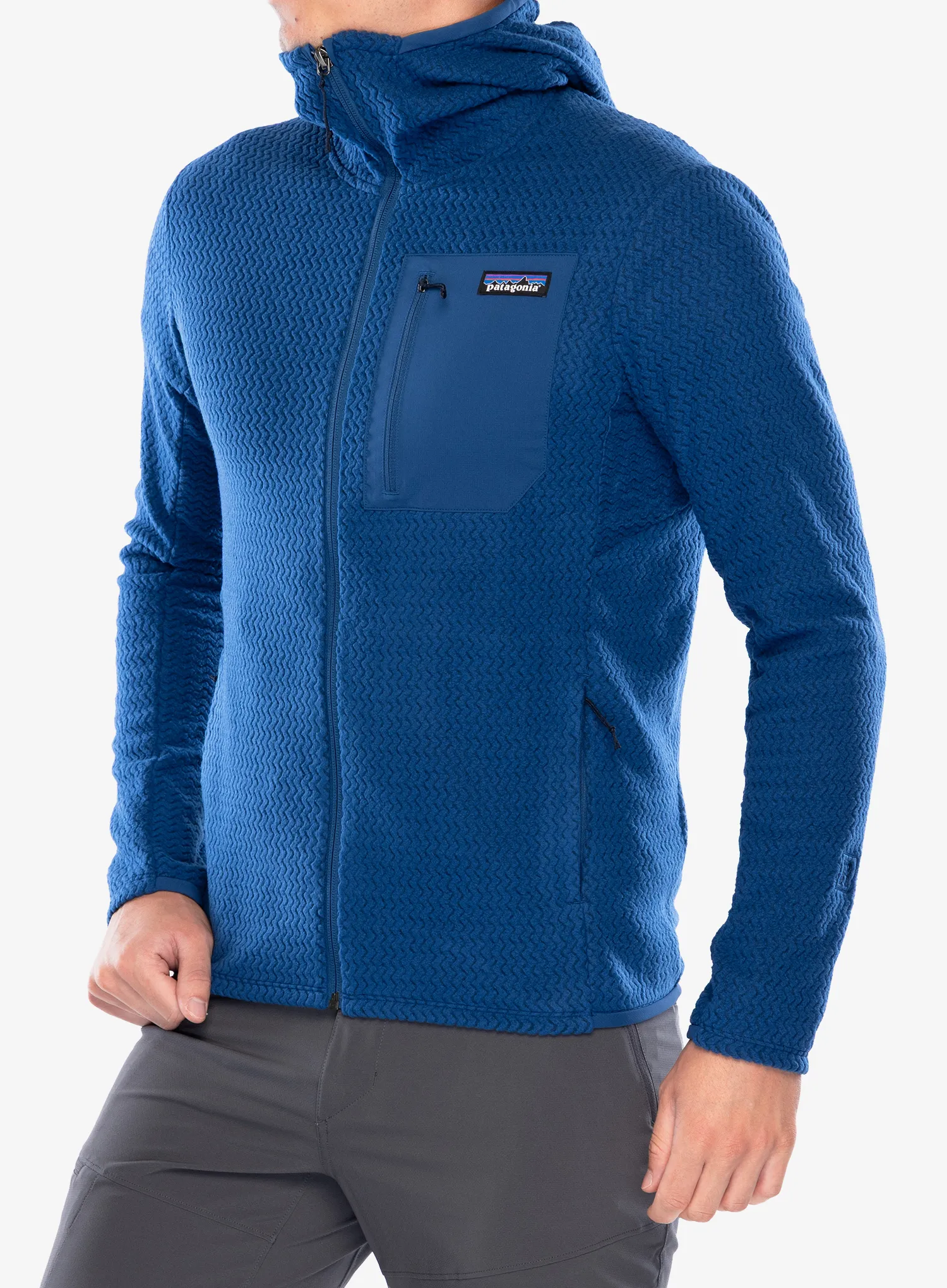 Jopica na zadrgo Patagonia R1 Air Full-Zip Hoody - clement blue