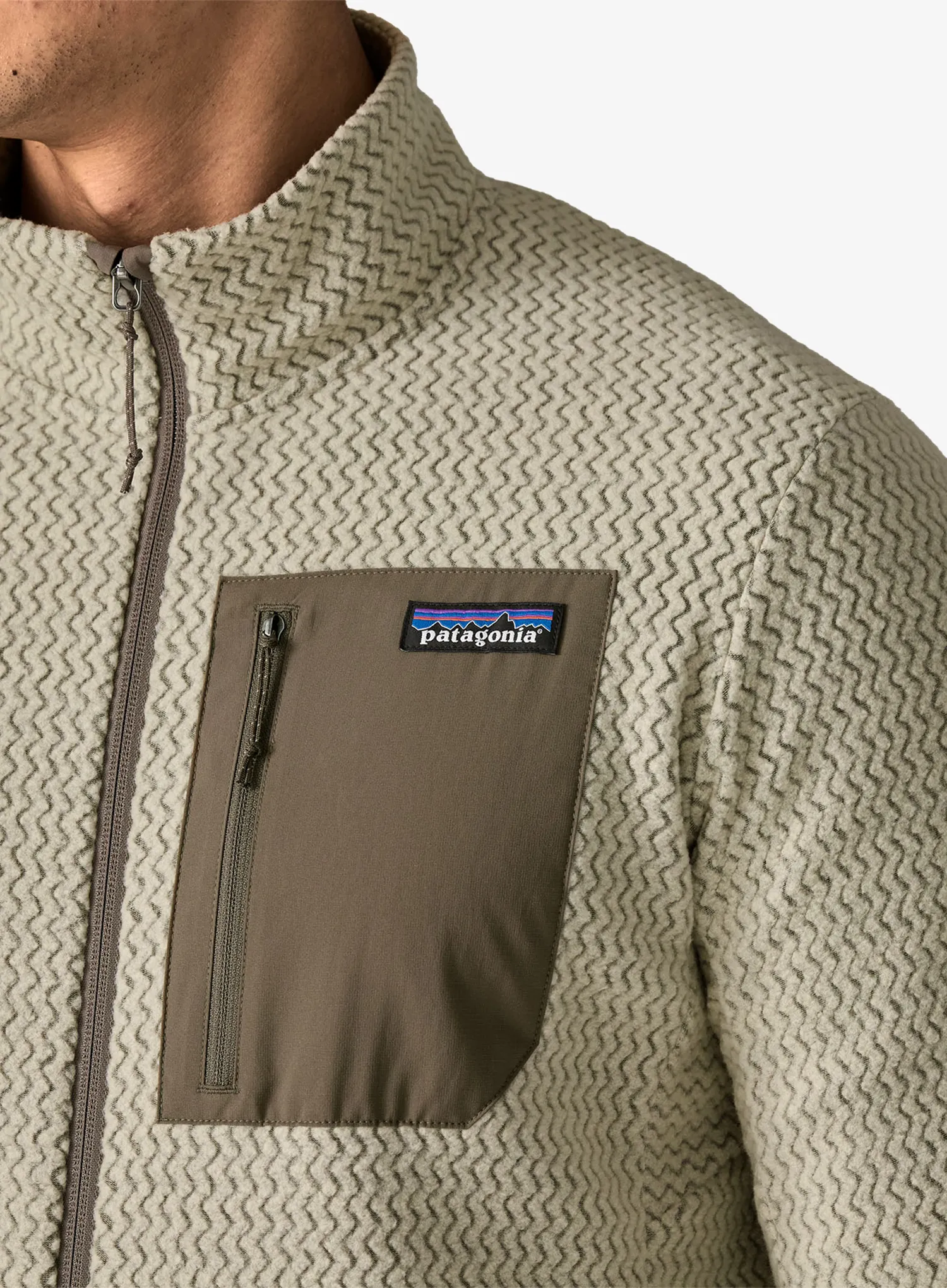 Jopica na zadrgo Patagonia R1 Air Jacket - pelican