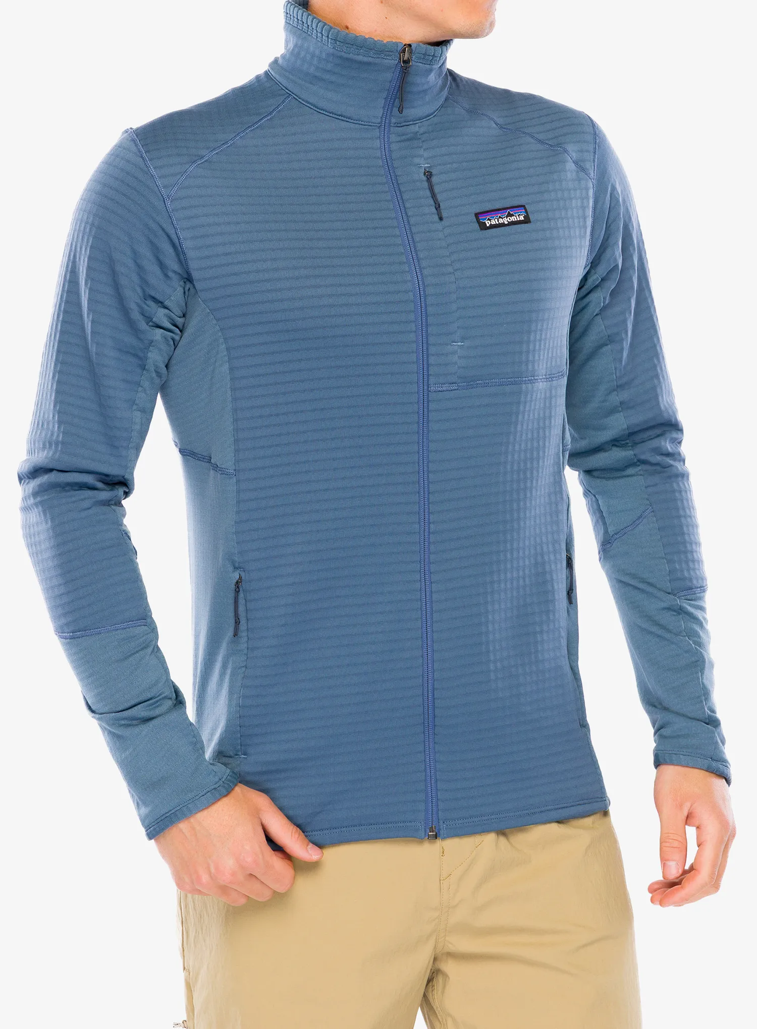 Jopica na zadrgo Patagonia R1 Hybrid Jacket - utility blue