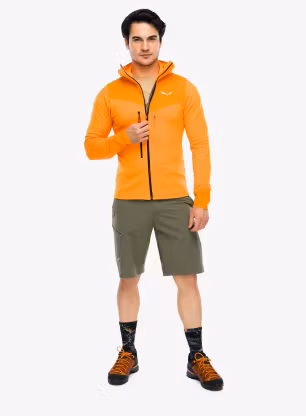 Jopica na zadrgo Salewa Agner Polarlite Hooded Jacket - turmeric