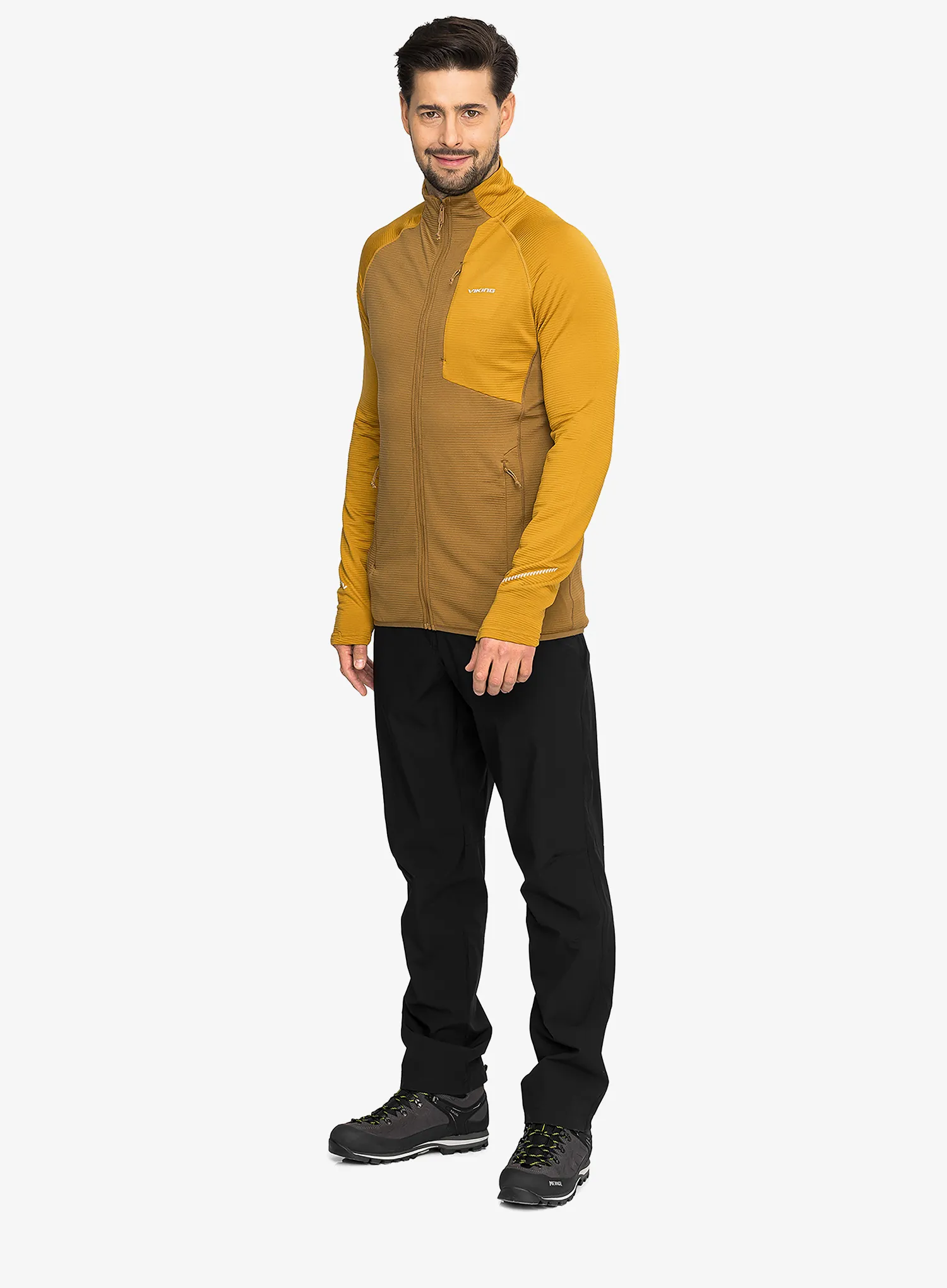 Jopica na zadrgo Viking Birger - light brown/yellow