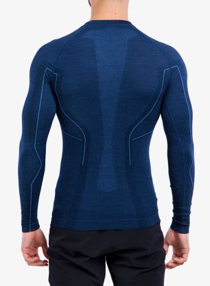 Termo flis jopa Brubeck Active Wool L/S Shirt - navy blue