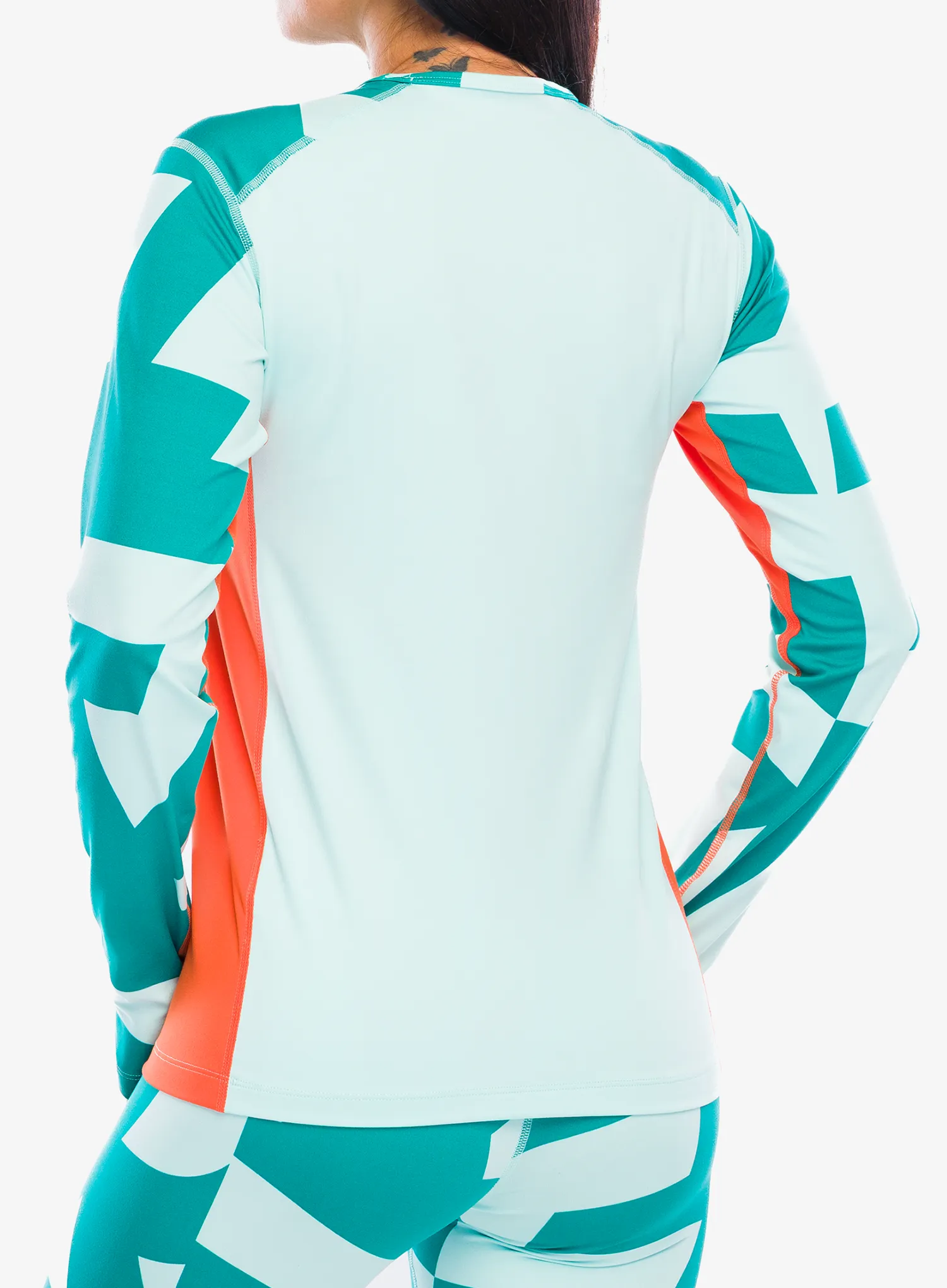 Ženska termo flis jopa adidas TERREX Multi Synthetic Base Layer LS - semi flash aqua/semi imp orang