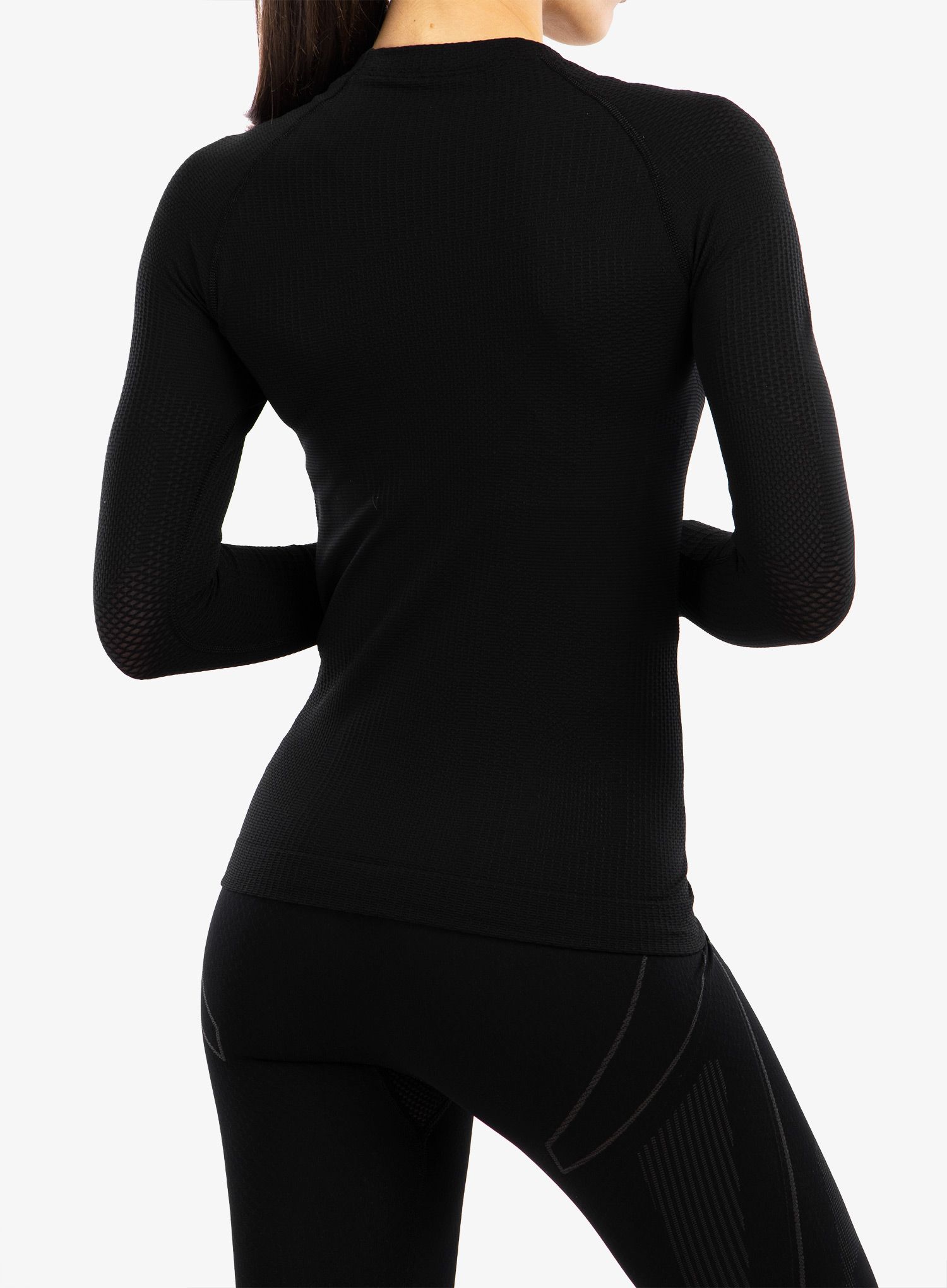 Ženska termo flis jopa Brubeck 3D Run PRO LS Shirt - black