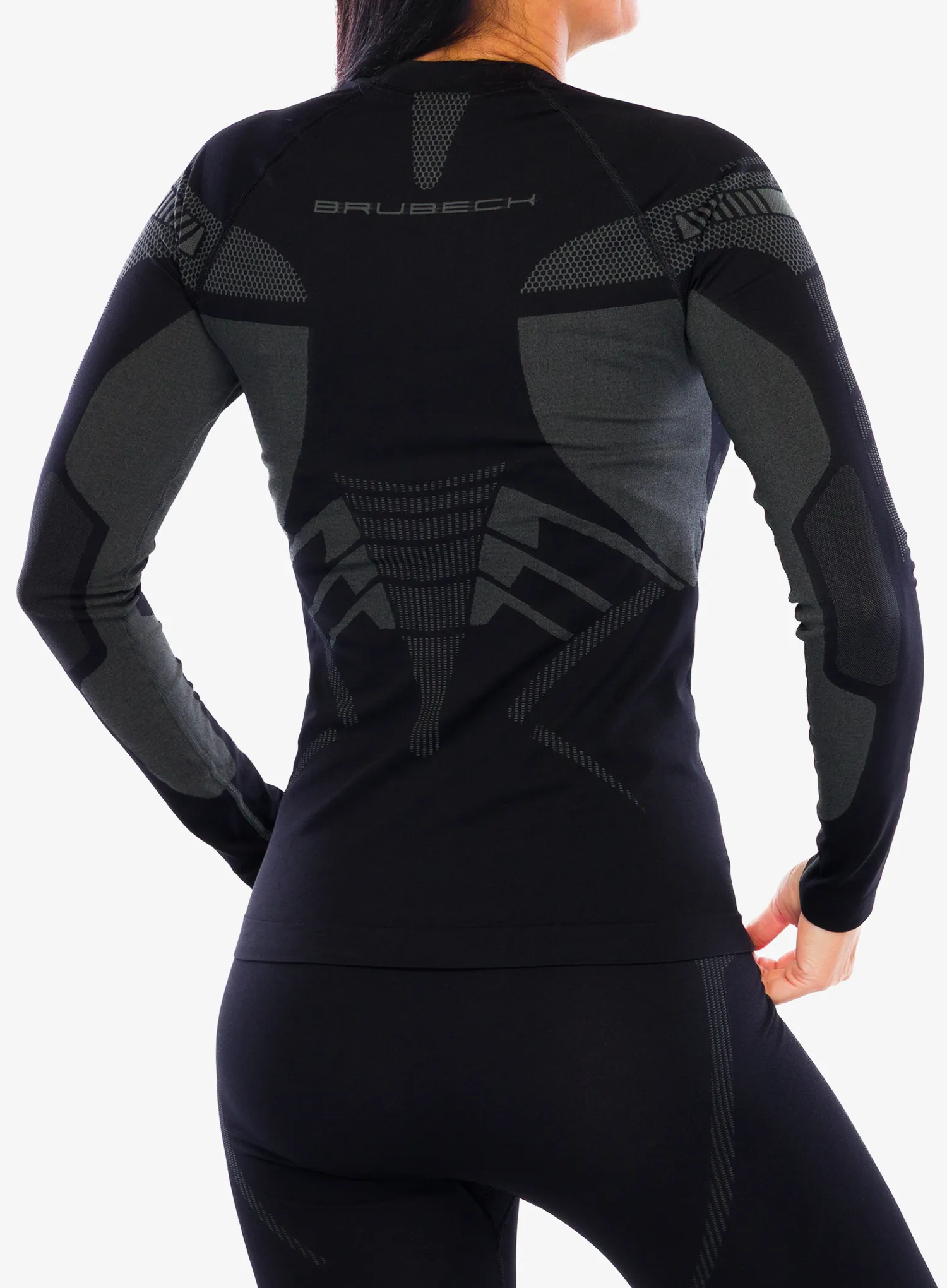 Ženska termo flis jopa Brubeck Dry Sweatshirt - black/graphite