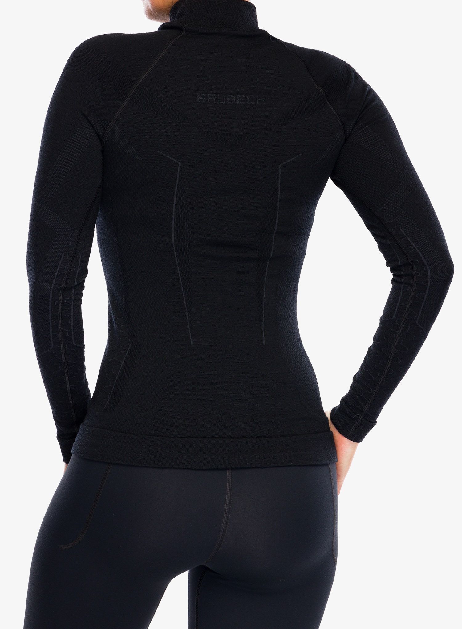 Ženska termo flis jopa Brubeck Extreme Merino - black/black
