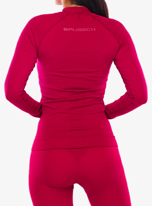 Ženska termo flis jopa Brubeck Extreme Thermo Sweatshirt - burgundy