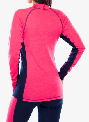 Ženska termo flis jopa Dovre 100% Merino Wool Folded - pink