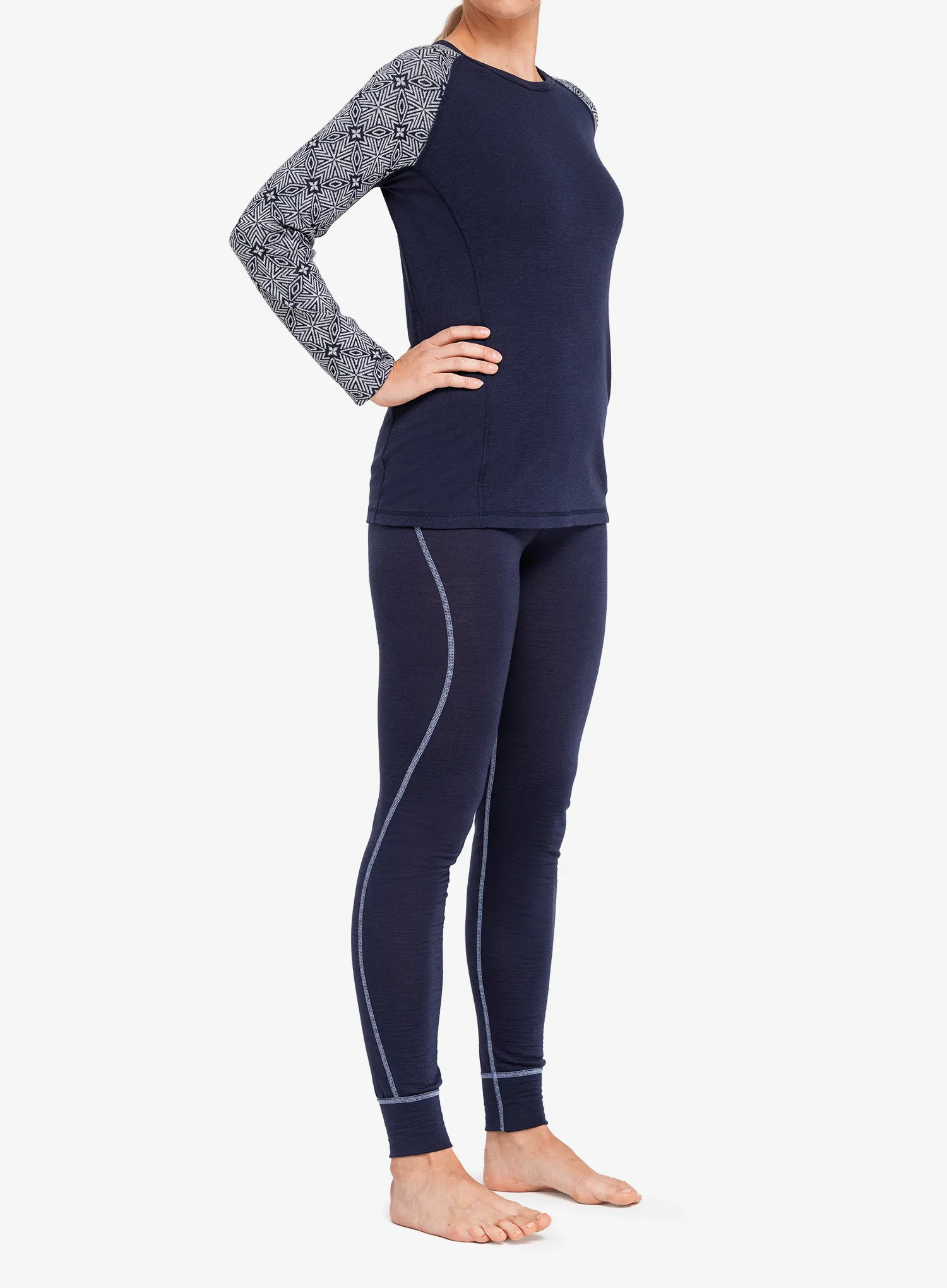 Ženska termo flis jopa Dovre 100% Merino Wool LS - blue