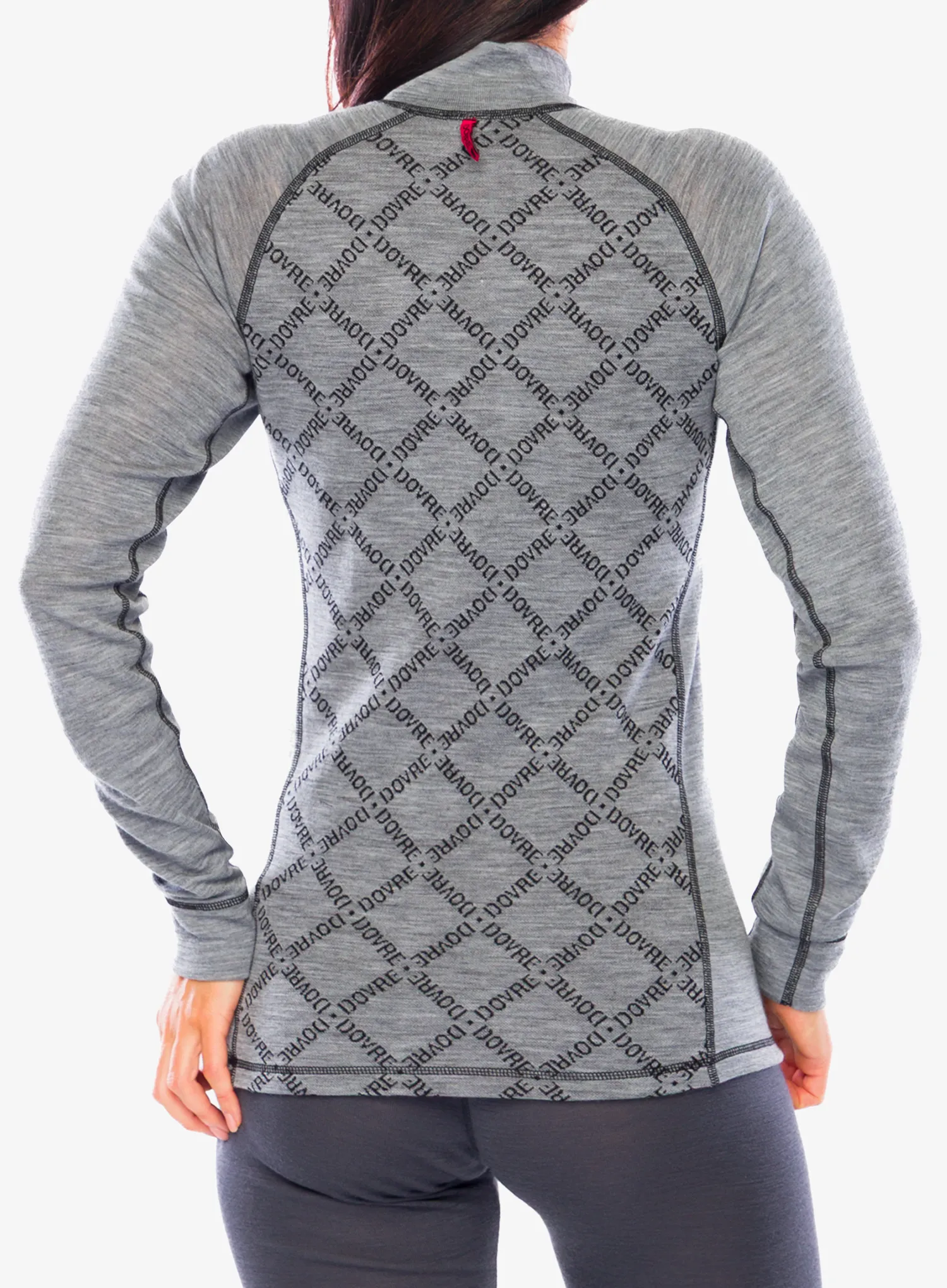 Ženska termo flis jopa Dovre 100% Merino Wool Half Zip - grey