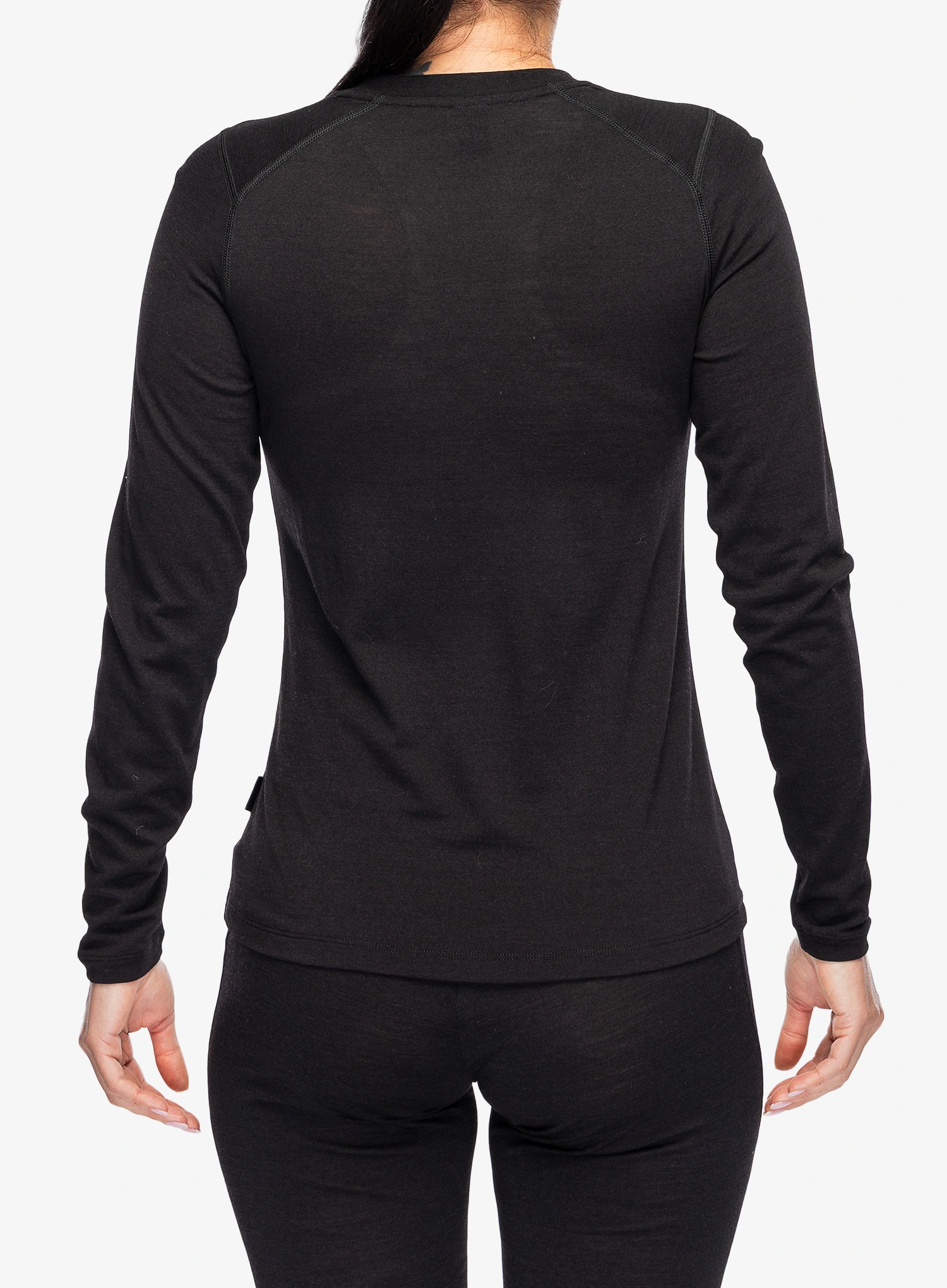 Ženska termo flis jopa Helly Hansen Durawool Crew LS - black