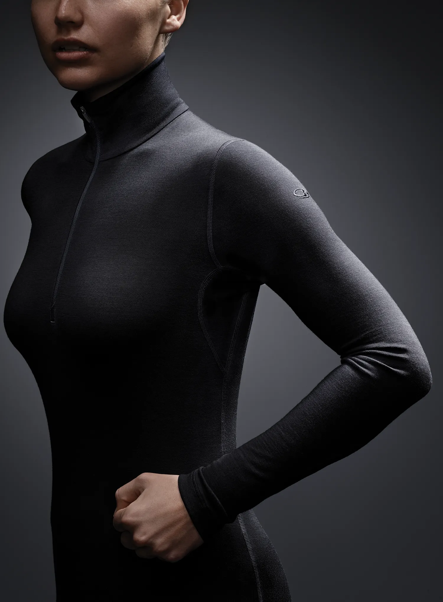 Ženska termo flis jopa Icebreaker 200 Oasis L/S Half Zip - black