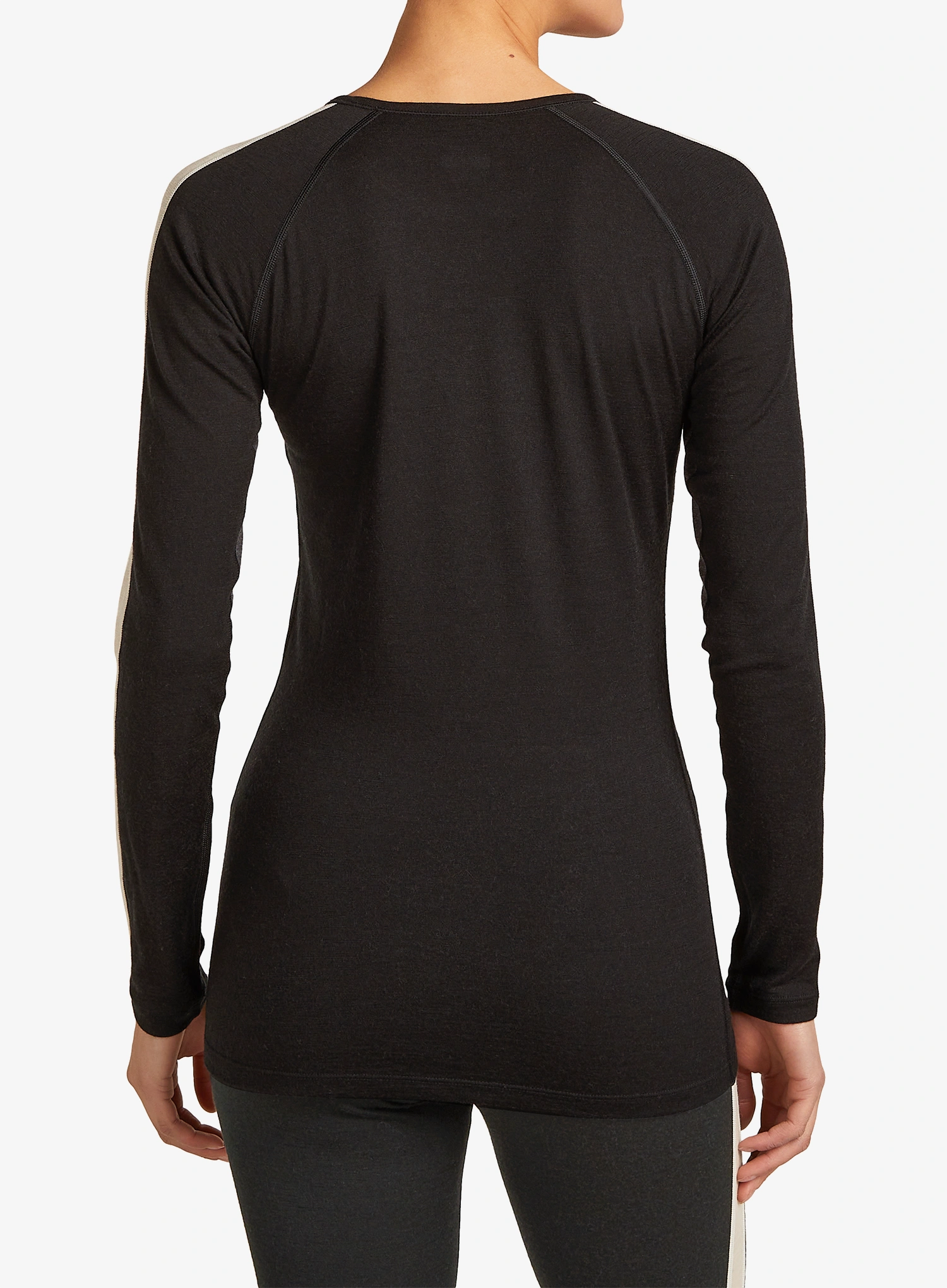 Ženska termo flis jopa Icebreaker Merino 200 Oasis+ LS Crewe - black/jet hthr/undyed/cb