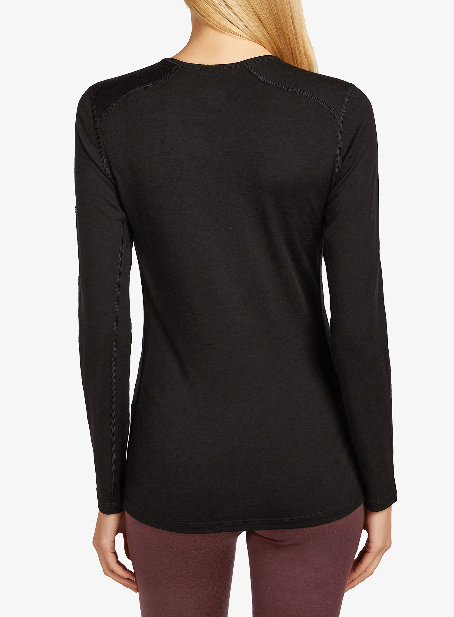 Ženska termo flis jopa Icebreaker Merino 200 Oasis LS Crewe Rainer Ridge - black