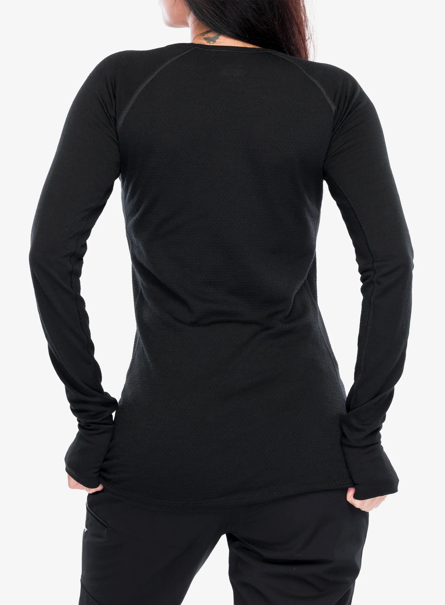 Ženska termo flis jopa Icebreaker Merino 200 ZoneKnit LS Crewe - black