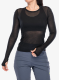 Ženska termo flis jopa Icebreaker Merino Blend 75 Cool-Lite Featherlight LS Crewe - black