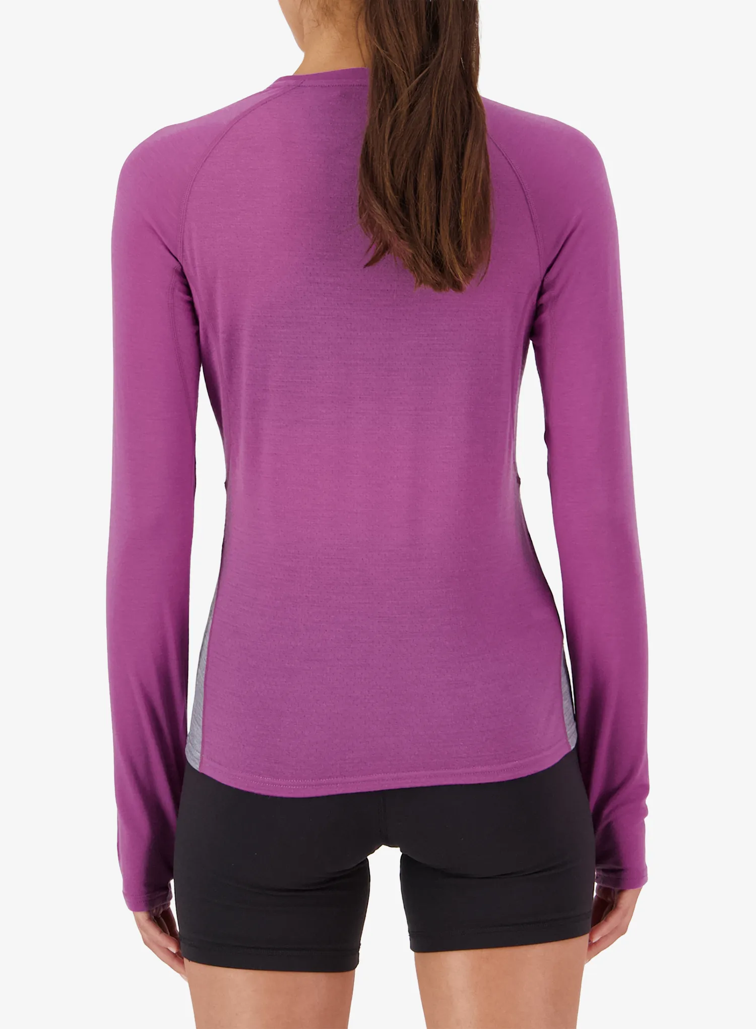 Ženska termo flis jopa Mons Royale Bella Merino Long Sleeve - purple bolt/grey heather