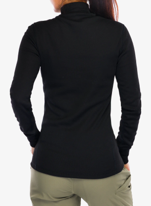 Ženska termo flis jopa Odlo Active Warm BL Top Turtle Neck L/S - black