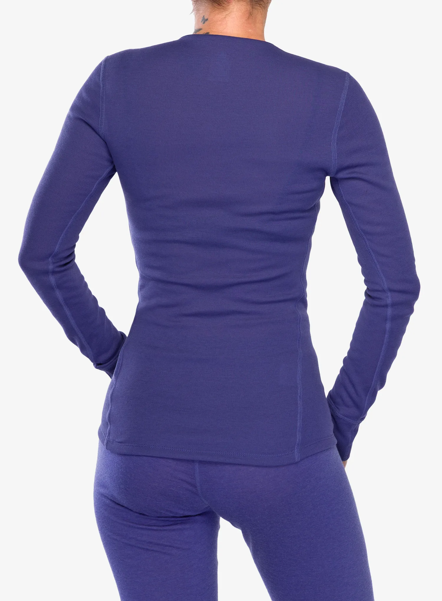 Ženska termo flis jopa Odlo Active Warm Eco BL Top Crew Neck LS - skipper blue