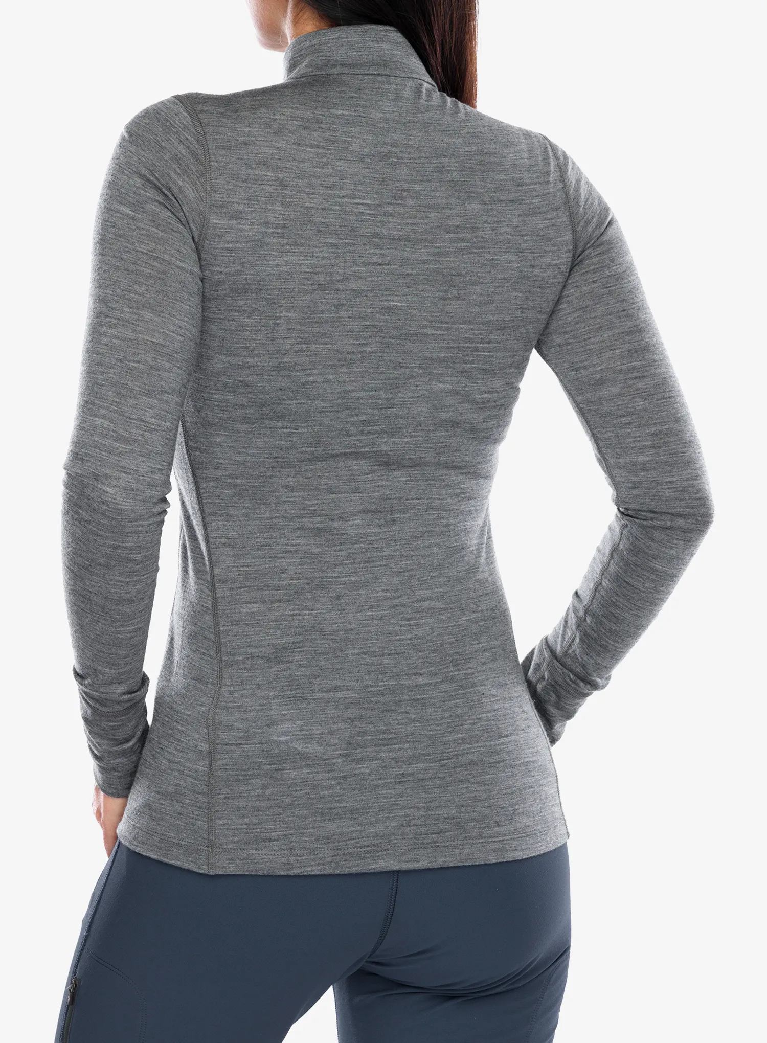 Ženska termo flis jopa Odlo Merino 200 BL Top Turtle Neck LS Half Zip - steel grey melange