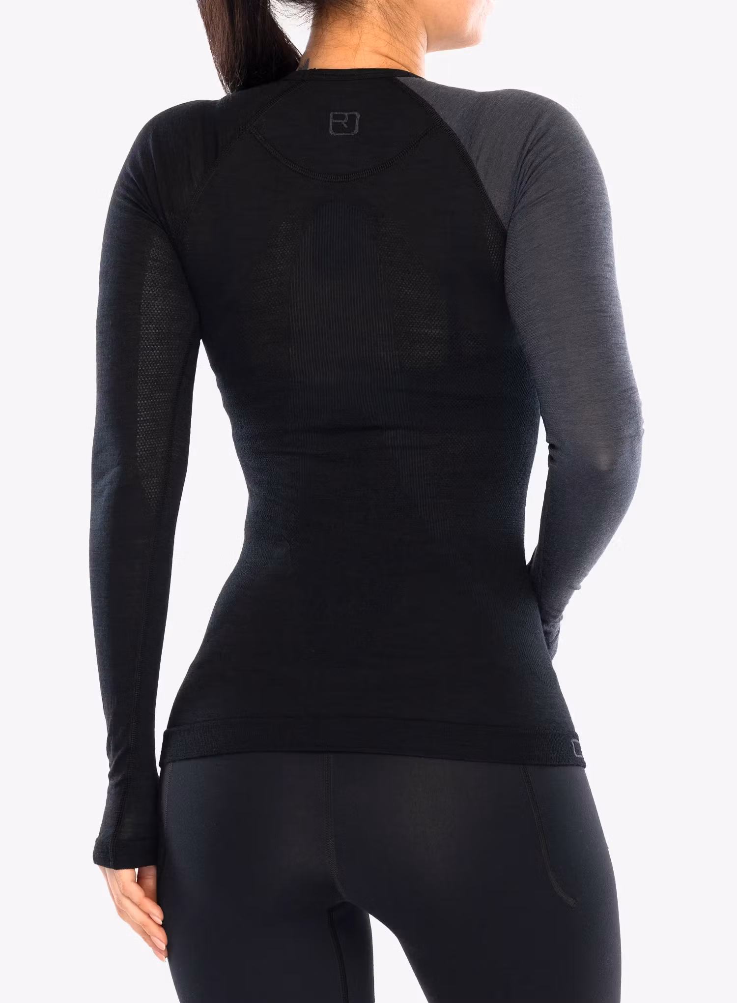 Ženska termo flis jopa Ortovox 120 Comp Light Long Sleeve - black raven