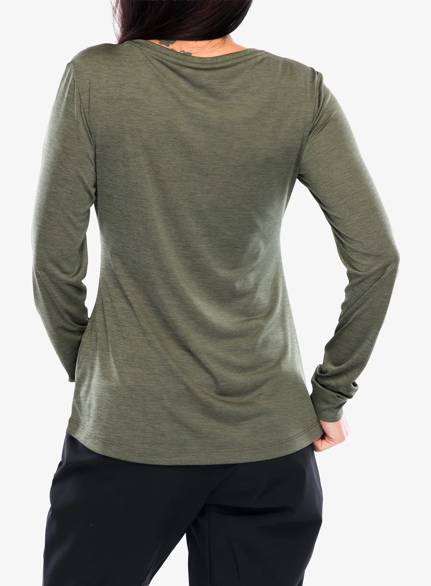 Ženska jopica Salewa Puez Melange Dry L/S Tee - faded green melange
